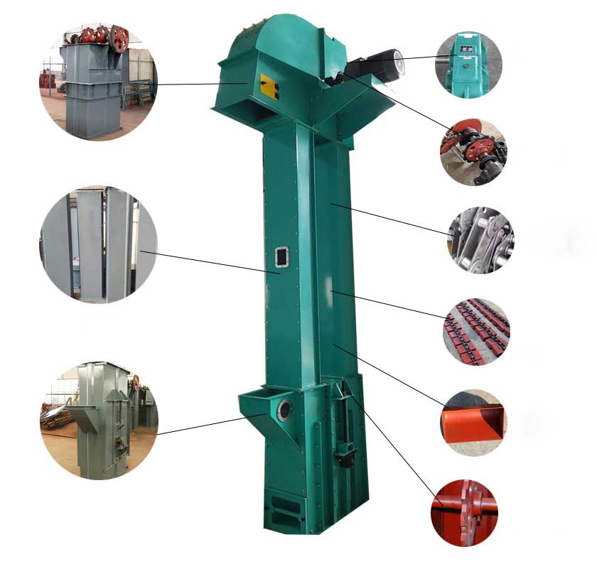 5 main structures of NE bucket elevator